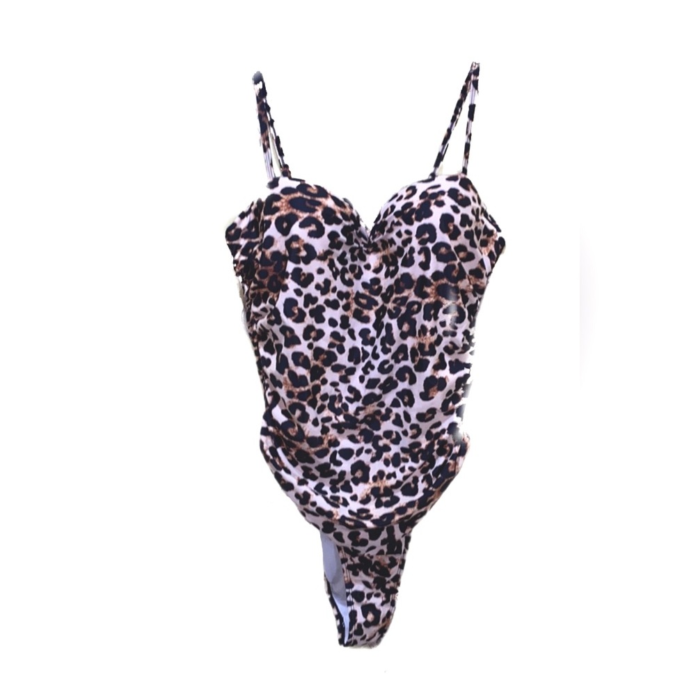 SHEIN LEOPARD POLYESTER/SPANDEX ONE-PIECE SWIMSUIT SZ 1 XL